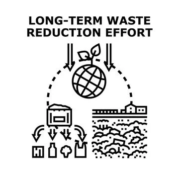 Global waste reduction effort for environmental protection Stock Illustration