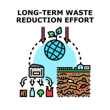 Global waste reduction effort for environmental protection Stock Illustration