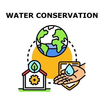 Global water conservation system protecting our planet Stock Illustration