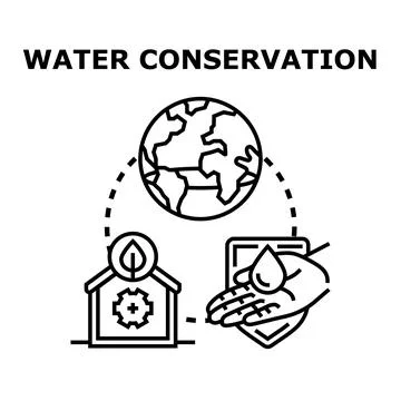 Global water conservation system protecting our planet Stock Illustration