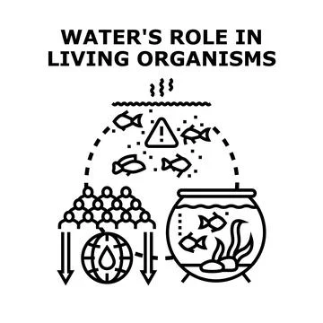 Global water problems impacting living organisms concept Stock Illustration