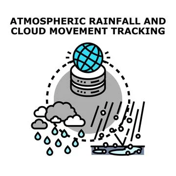 Global weather data tracking and climate monitoring system Illustrazione stock