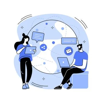 Global web connection abstract concept vector illustration. Stock Illustration