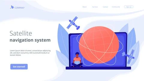 Global web connection concept landing page. Stock Illustration