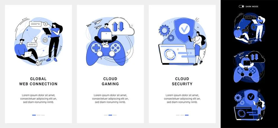 Global web connection mobile app UI kit. Stock Illustration