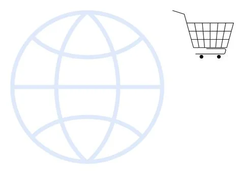 Global Web Connectivity and E-Commerce Shopping Cart Concept Vector 스톡 일러스트