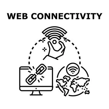 Global web connectivity concept showing network communication Stock Illustration