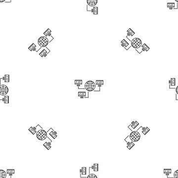Global web network pattern seamless vector Stock Illustration