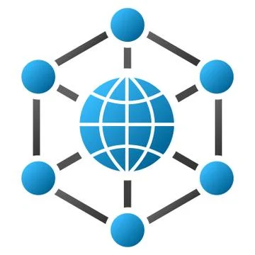 Global Web Nodes Gradient Vector Icon Illustrazione stock
