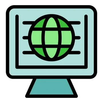 Global web page icon vector flat イラスト素材