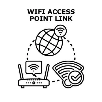 Global wifi connection creating wireless internet network Stock Illustration