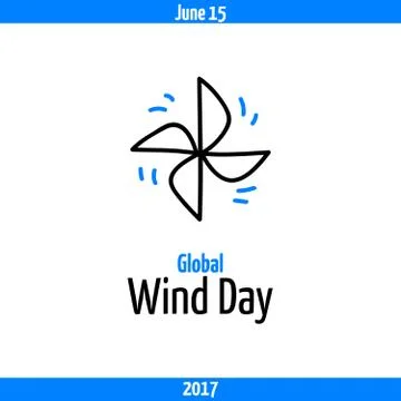Global Wind Day 2017, June 15 Stock Illustration