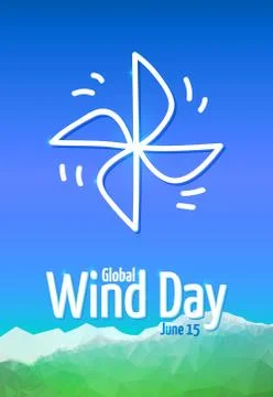 Global Wind Day 2017, June 15 Stock Illustration