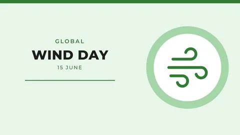 Global Wind Day banner with copy space, 15 June Stock Illustration