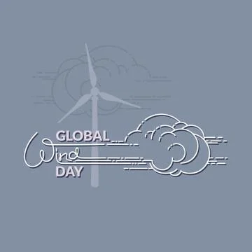 Global Wind Day vector illustration isolated on grey Stock Illustration