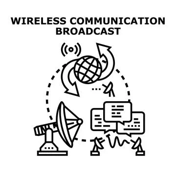 Global wireless communication transmitting network broadcast connection Stock Illustration