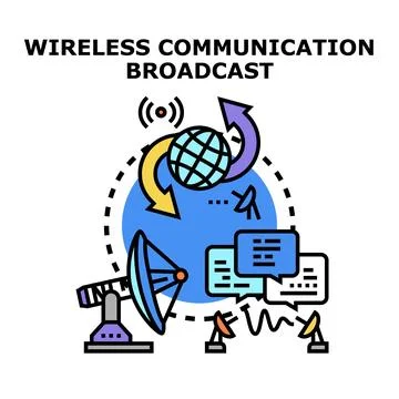Global wireless communication transmitting network broadcast connection Stock Illustration