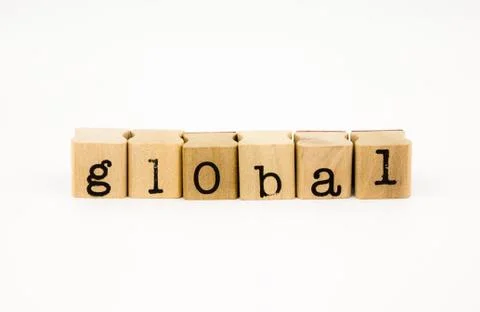 Global wording isolate on white background Stock Photos
