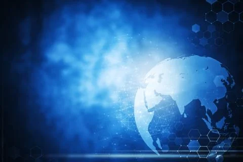 Global woreless network connection technology background. Stock Photos