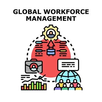 Global workforce planning and human resources management Stock Illustration
