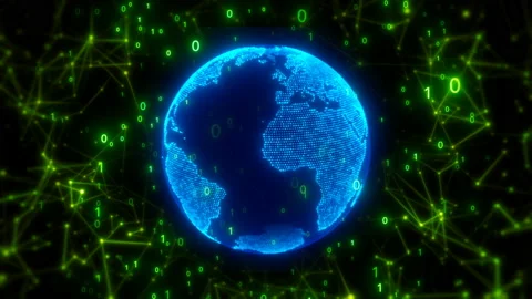 Global world connect background technology Video stock 131433883