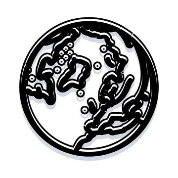 Global world earth planet map icon symbol Stock Illustration