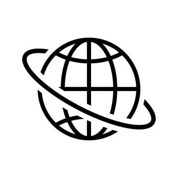 Global World icon. Black vector Stock Illustration