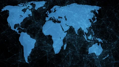 Global world map and dots connecting lines Stock-Footage 108271455