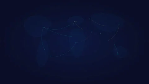 Global World Map with Connected City Nodes and Data Lines Stock Footage 328359462