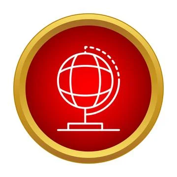 Global world map geographical icon button design Stock Illustration