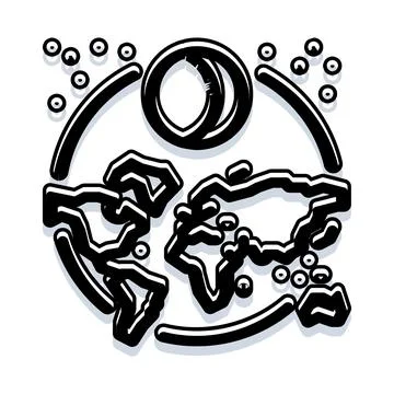 Global world map icon representing connection and network 스톡 일러스트