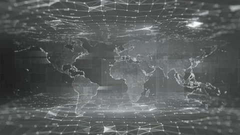 Global  World Map. World map with visual effects and glowing connections Stock Footage 302015634