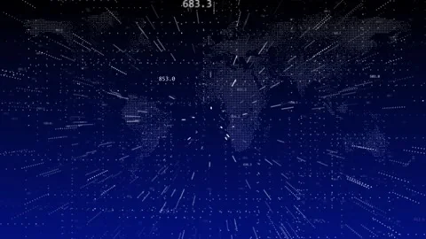 Global world network big data, digital clouds technology network connection data Stock Footage 294956737