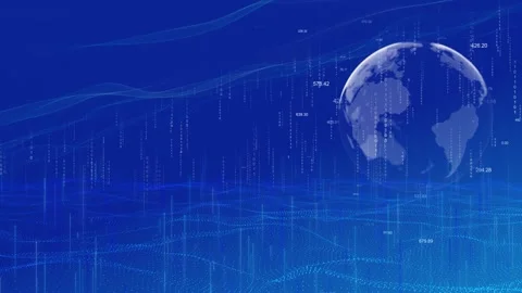 Global world network big data, digital clouds technology network connection data Stock Footage 295189071