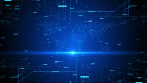 Global world network big data, digital clouds technology network connection data Stock Footage 295215241