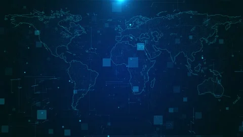 Global world network big data, digital clouds technology network connection data Stock Footage 295215775