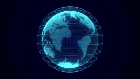 Global world network concept.  Science background with blue planet Earth. Stock Footage 271471301