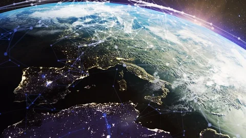 Global world network connections Stock Footage 100027788