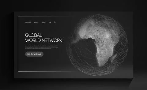 Global World Network Digital communication. Social network world communication 库存插图