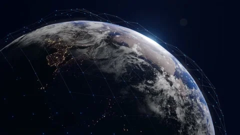 Global world network. Network connection and covering planet. Stock Footage 194446400