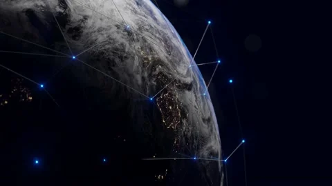 Global world network. Network connection and covering planet. Stock Footage 194446422