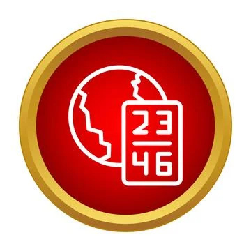 Global world time zone digital clock concept icon Stock Illustration