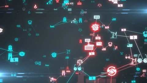 Global world trade commodity economic system network exchange  Stock Footage 126687680