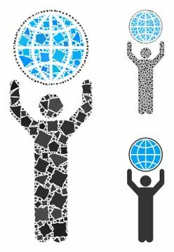 Globalist Composition Icon of Uneven Elements イラスト素材
