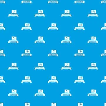 Globalization business pattern vector seamless blue Illustrazione stock