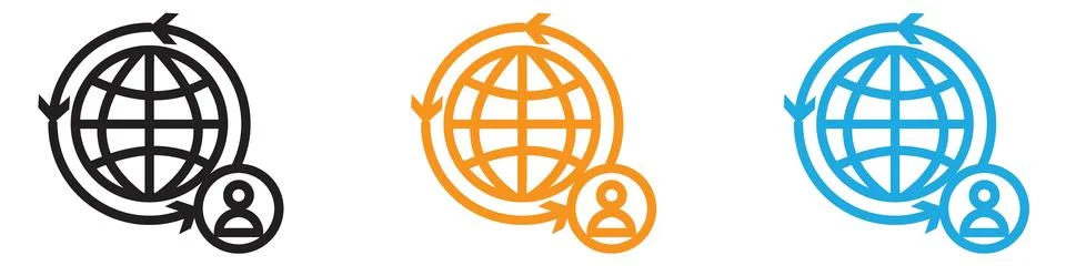 Globalization icon vector logo set collection for web app ui Stock Illustration