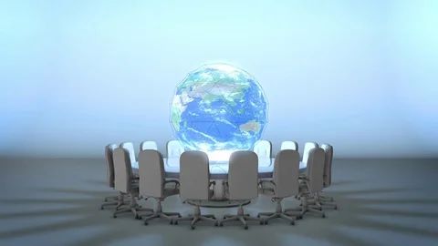 Globalization roundtable dolly Stock Footage 81197999