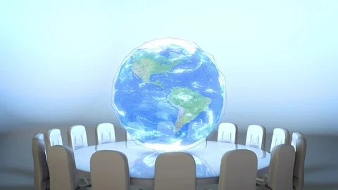 Globalization roundtable loop Stock Footage 81239729