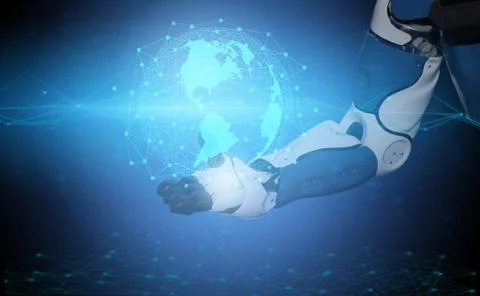 Globalization of society, increasing the volume of data storage, organizing a Stock Photos