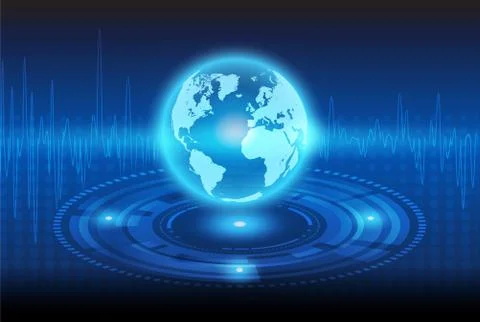 Globalization technology and Mechanical abstract background. Stock Illustration